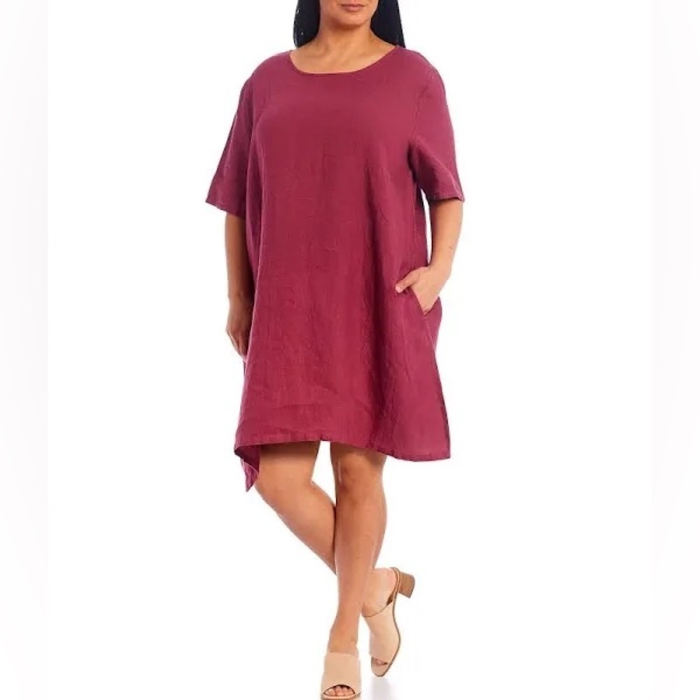 Bryn Walker August Light Linen Short sleeve with pockets mini dress size small
